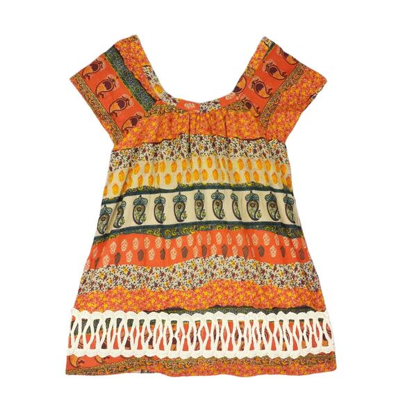 ENTRO Anthropologie Women's S Sleeveless Tunic Top, Crochet Lace, Lined, Boho - Picture 3 of 7